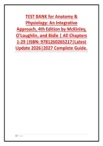 Test Bank for Anatomy & Physiology&colon; An Integrative Approach 4th Edition &vert; McKinley&comma; O&rsquo;Loughlin & Bidle &vert; Questions & Answers with Explained Rationales &vert; Chapters 1&ndash;29 &vert; ISBN 9781260265217&NewLine;&NewLine;