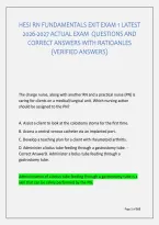 Hesi Rn Fundamentals Exit Exam 1 Latest &NewLine;2026-2027 Actual Exam  Questions And &NewLine;Correct Answers With Ratioanles &NewLine;&lpar;Verified Answers&rpar; 