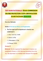 Test Bank Rationale&colon; Texas Commission on Fire Protection &lpar;TCFP&rpar; Certification Exam Package 2026&sol;2027&NewLine;