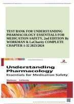 Test Bank for Understanding Pharmacology Essentials for Medication Safety&comma; 2nd Edition by M&period; Linda Workman & LaCharity