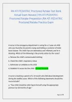 RN ATI PEDIATRIC Proctored Retake Test Bank &NewLine;Actual Exam Newest &sol; RN ATI PEDIATRIC &NewLine;Proctored Retake Preparation &sol;RN ATI PEDIATRIC &NewLine;Proctored Retake Practice Exam 