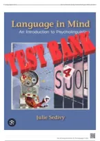 Test bank for the language in mind 2nd edition an introduction to psycholinguistics by julie sedivy