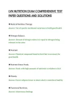 Lvn Nutrition Exam Comprehensive Test&NewLine;Paper Questions And Solutions&NewLine;