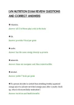 Lvn Nutrition Exam Review Questions&NewLine;And Correct Answers&NewLine;