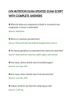 Lvn Nutrition Exam Updated Exam Script&NewLine;With Complete Answers