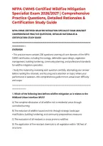 NFPA CWMS Certified Wildfire Mitigation Specialist Exam 2026&sol;2027 &vert; Comprehensive Practice Questions&comma; Detailed Rationales & Certification Study Guide
