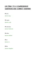 Lvn Term 1 To 4 Comprehensive&NewLine;Questions And Correct Answers&NewLine;