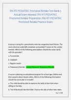 RN ATI PEDIATRIC Proctored Retake Test Bank 5 &NewLine;Actual Exam Newest &sol; RN ATI PEDIATRIC &NewLine;Proctored Retake Preparation &sol;RN ATI PEDIATRIC &NewLine;Proctored Retake Practice Exam 