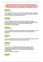 Brain And Behavior Actual Exam Elite Review With&NewLine;Complete Questions And Verified Answers Graded A Plus&NewLine;&vert; Updated Actual Exam Questions And Correct Answers