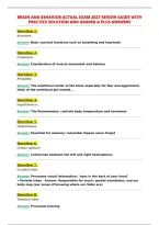 Brain And Behavior Actual Exam 2027 Review Guide With&NewLine;Practice Solution And Graded A Plus Answers