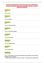 Brain And Behavior Complete Exam 2027 Paper With&NewLine;Solved Questions And One Hundred Percent Correct&NewLine;Verified Answers&NewLine;