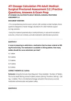 ATI Dosage Calculation PN Adult Medical-Surgical Proctored Assessment 3&period;2 &vert; Practice Questions&comma; Answers & Exam Prep