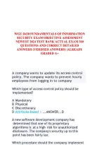 WGU D430 Fundamentals of Information Security OA Test Bank &lpar;2026&sol;2027&rpar;