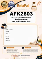 Afk2603 Werkopdrag 8 Portfolio &lpar;Complete Answers&rpar; 2026 - Due October 2026