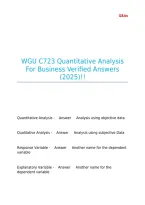 WGU C723 Quantitative Analysis for Business 2026&sol;2027 &vert; Study Guide&comma; Practice Questions & Exam Review