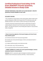 Certified Professional Food Safety CP-FS Exam 2026&sol;2027 &vert; Practice Questions&comma; Detailed Answers & Study Guide