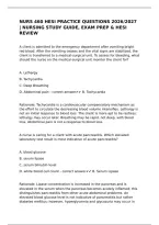 Nurs 460 Hesi Practice Questions 2026&sol;2027 &vert; Nursing Study Guide&comma; Exam Prep & Hesi Review