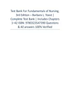 Fundamentals of Nursing 2nd Edition Test Bank &vert; Barbara L&period; Yoost & Lynne R&period; Crawford &vert; Questions & Answers &vert; Chapters 1&ndash;42 &vert; ISBN 9780323547390&NewLine;&NewLine;&NewLine;