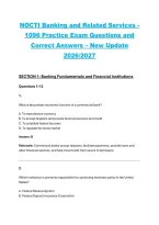 NOCTI Banking and Related Services 1096 Practice Exam 2026&sol;2027&colon; Questions&comma; Correct Answers & Detailed Rationales