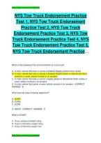 NYS Tow Truck Endorsement Test Bank Practice Test Exam &vert; W Endorsement Study Guide