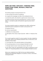 Nurs 460 Final 2026&sol;2027 &vert; Nursing Final Exam Study Guide&comma; Review & Practice Questions