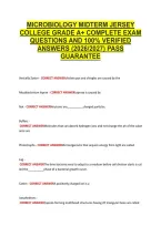 Microbiology Midterm Jersey &NewLine;College Grade A&plus; Complete Exam &NewLine;Questions And 100&percnt; Verified &NewLine;Answers &lpar;2026&sol;2027&rpar; Pass &NewLine;Guarantee 