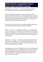 Cybersecurity management exam 1 review Q&As &lpar;Verified Answers