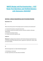 NOCTI Design and Pre-Construction 1127 Exam 2026&sol;2027&colon; Practice Questions&comma; Verified Answers & Detailed Rationales