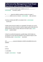 Cybersecurity Management Final Exam Questions and Answers &lpar;Rated A&plus;