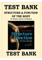 Test Bank for Structure & Function of the Body 16th Edition by Thibodeau & Patton