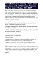 ACTION Personal Training - Part 1 Exam Questions with 100- Correct Answers Verified Latest Update 2026-2027&period;&NewLine;&NewLine;