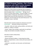 ACTION Personal Training - Part 1 Exam Questions with 100- Correct Answers Verified Latest Update 2026-2027&period;&NewLine;&NewLine;