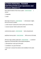 ACTION PERSONAL TRAINER CERTIFICATION Exam Questions and Answers &lpar;Rated A&plus;&rpar;&period;