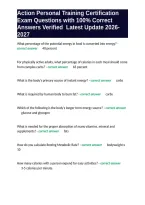 Action Personal Training Certification Exam Questions with 100- Correct Answers Verified Latest Update 2026-202&NewLine;&NewLine;