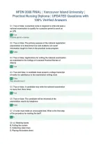 NFDN 2008 FINAL &vert; Vancouver Island University &vert;&NewLine;Practical Nursing Diploma &vert; UPDATED Questions with&NewLine;100&percnt; Verified Answers