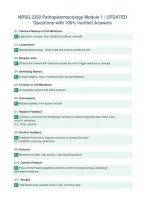 NRSG 2350 Pathopharmacology Module 1 &vert; UPDATED&NewLine;Questions with 100&percnt; Verified Answers
