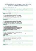 NSC 358R Exam 1 &vert; University of Arizona &vert; UPDATED&NewLine;Questions with 100&percnt; Verified Answers