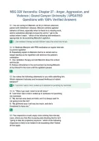 NSG 320 Varcarolis&colon; Chapter 27 - Anger&comma; Aggression&comma; and&NewLine;Violence &vert; Grand Canyon University &vert; UPDATED&NewLine;Questions with 100&percnt; Verified Answers