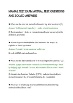 Mamas Test Exam Actual Test Questions&NewLine;And Solved Answers