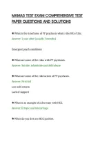 Mamas Test Exam Comprehensive Test&NewLine;Paper Questions And Solutions&NewLine;