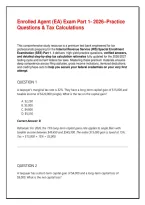 Enrolled Agent &lpar;EA&rpar; Exam Part 1&colon; Individuals 2026&ndash;2027 &vert;  Practice Questions & Tax Calculations