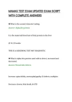 Mamas Test Exam Updated Exam Script&NewLine;With Complete Answers&NewLine;