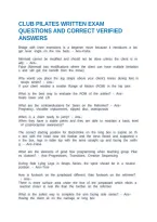 Club Pilates Written Exam Questions And Correct Verified Answers