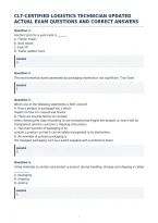 Certified Logistics Technician Updated Actual Exam Questions And Correct