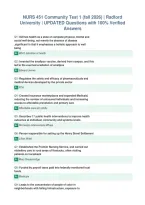 NURS 451 Community Test 1 &lpar;fall 2026&rpar; &vert; Radford&NewLine;University &vert; UPDATED Questions with 100&percnt; Verified&NewLine;Answers&NewLine;