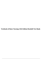 Test Bank for Textbook of Basic Nursing 12th Edition by Rosdahl