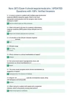Nurs 2873 Exam II shock&sol;sepsis&sol;mods&sol;sirs &vert; UPDATED&NewLine;Questions with 100&percnt; Verified Answers
