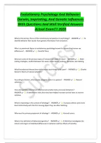 Evolutionary Psychology And Behavior&colon;&NewLine;Darwin&comma; Imprinting&comma; And Genetic Influences&NewLine;With Questions And Well Verified Answers&NewLine;Actual Exam&excl;&excl;&excl; 2026