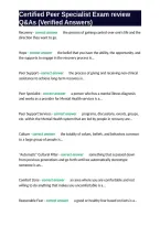 Certified Peer Specialist Exam review Q&As &lpar;Verified Answers&rpar;&period;