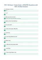 PHY 150 Exam 1 Study Guide &vert; UPDATED Questions with&NewLine;100&percnt; Verified Answers
